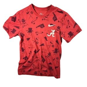 Nike Alabama Crimson Tide T-Shirt Mens Small Red Excellent Tailgate Graphic Tee